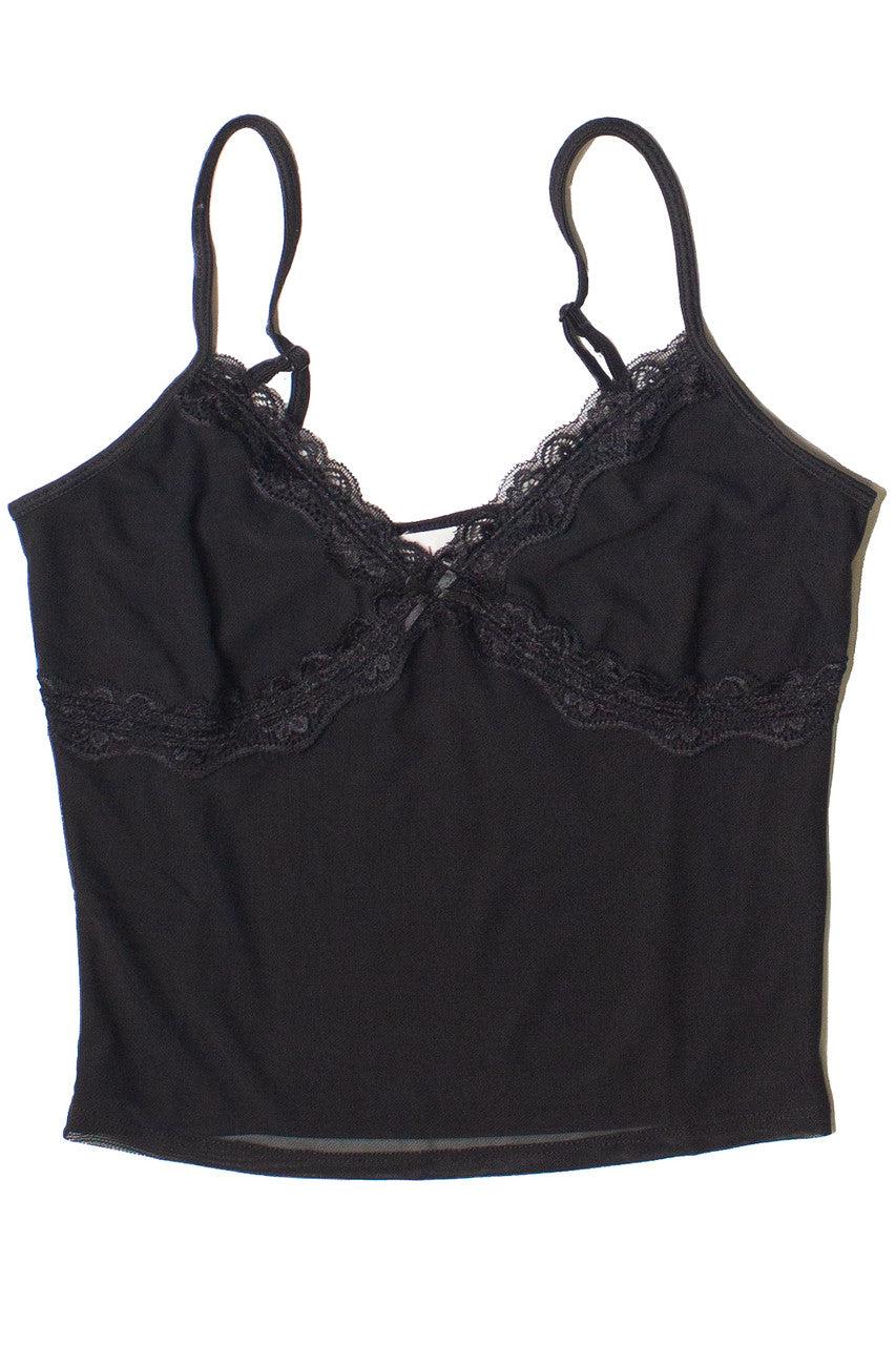 Lace Trim Bow Mesh Tank Top Product Image