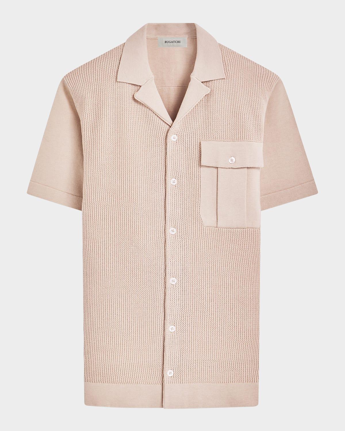 Men's Camp-Collar Short-Sleeve Sweater Product Image