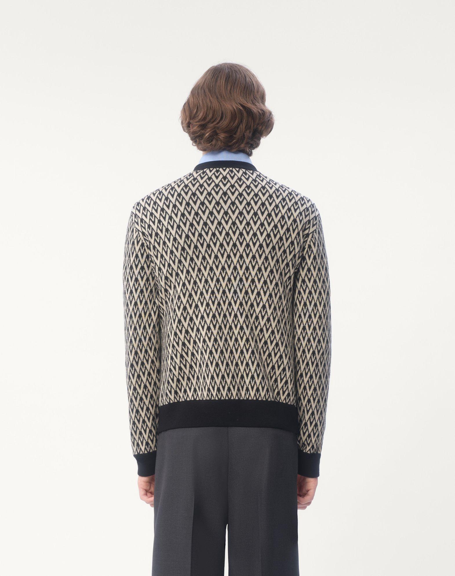 Crewneck Wool Sweater With Toute La V Jacquard Pattern Product Image