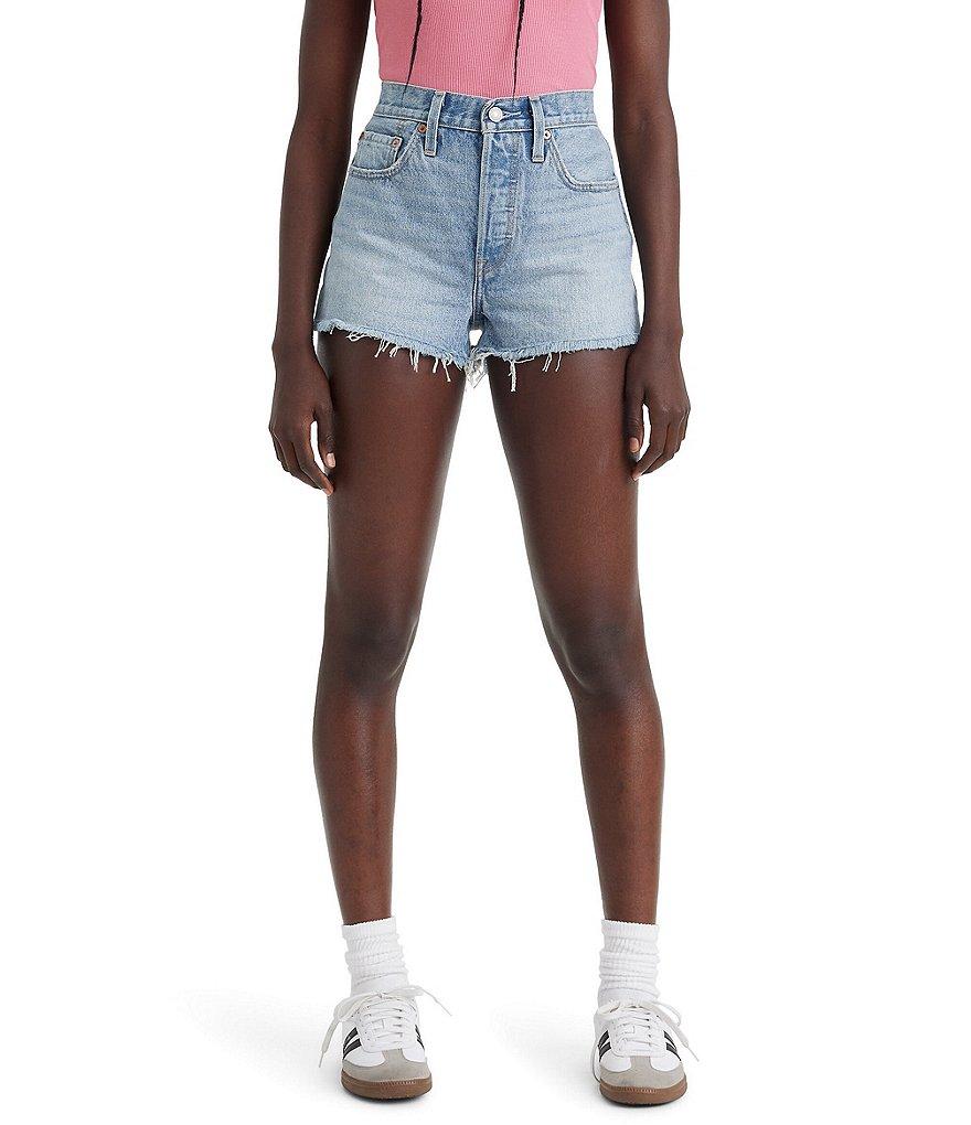 Levi's® 501 High Rise Frayed Hem Cut Off Shorts Product Image