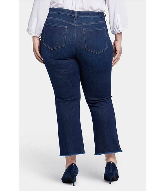 NYDJ Plus Size Barbara Frayed Hem Cropped Flare Jeans Product Image