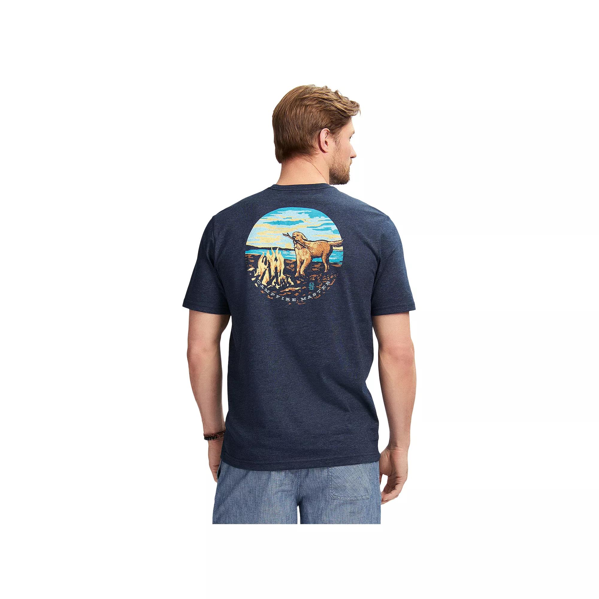 Men's IZOD Saltwater Natural Stretch Short Sleeve Graphic Tee, Size: Medium, Campfire Dog Product Image