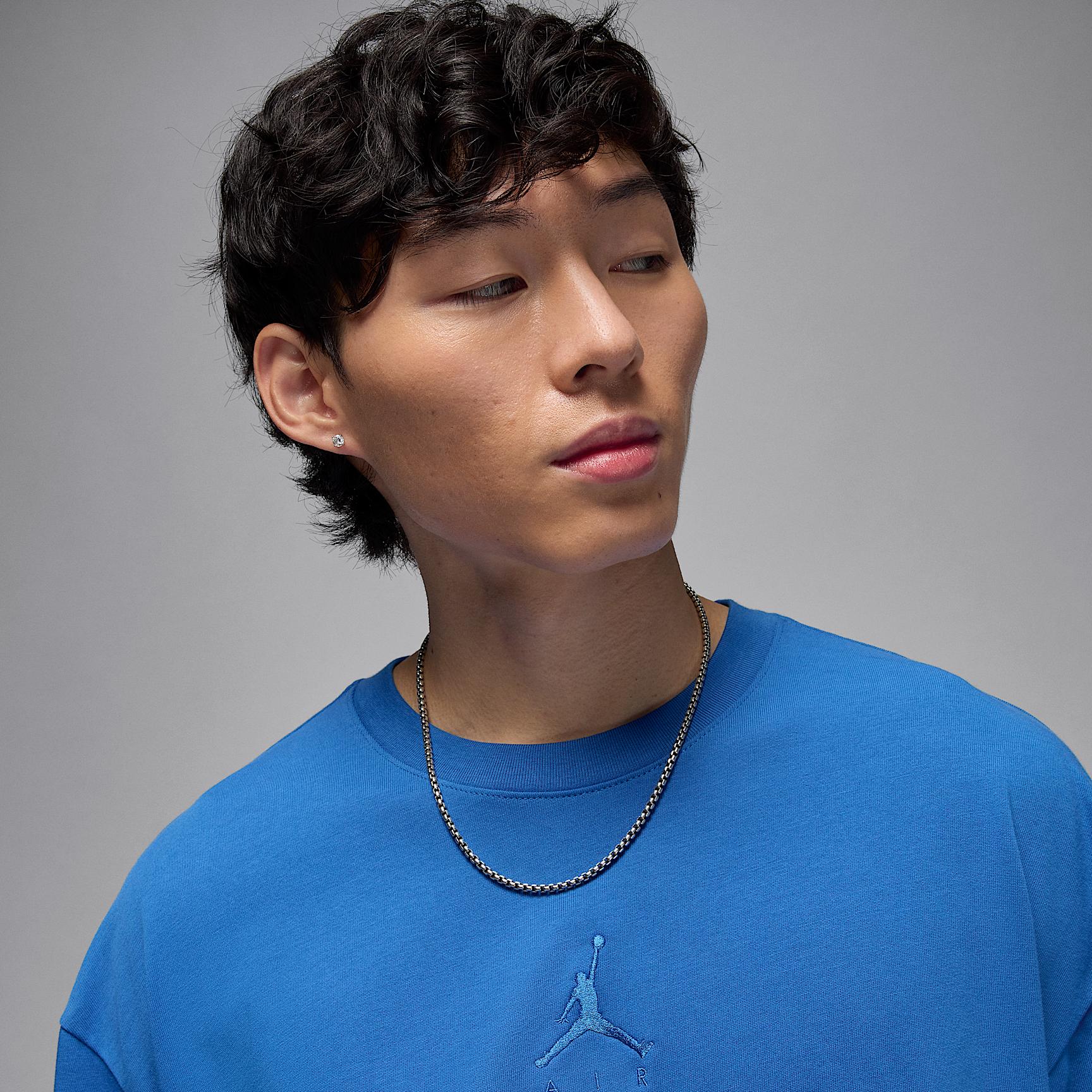 Jordan Mens Jordan Brooklyn Oversized T-Shirt - Mens Black/Blue Product Image