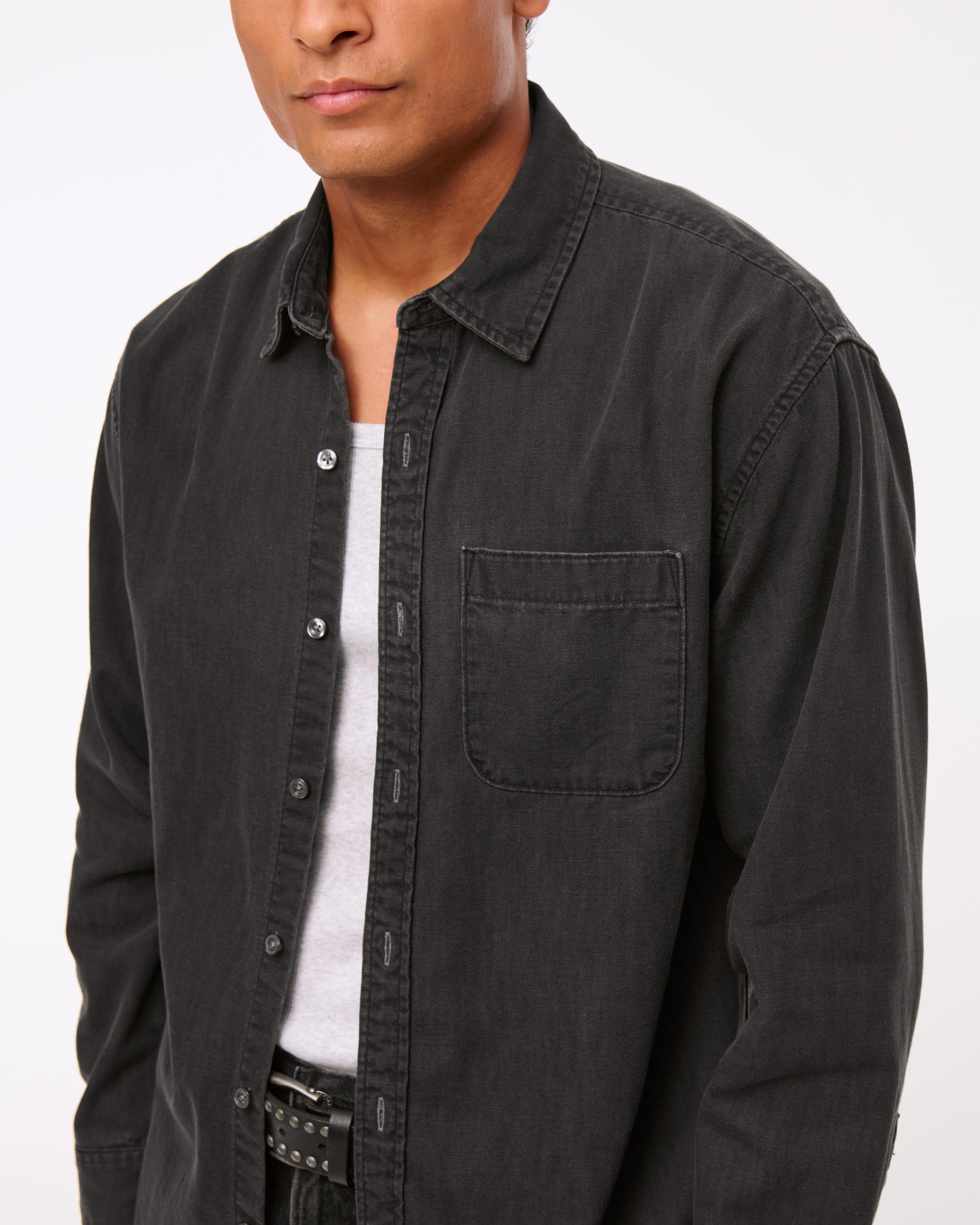 Denim Button-Up Shirt Product Image