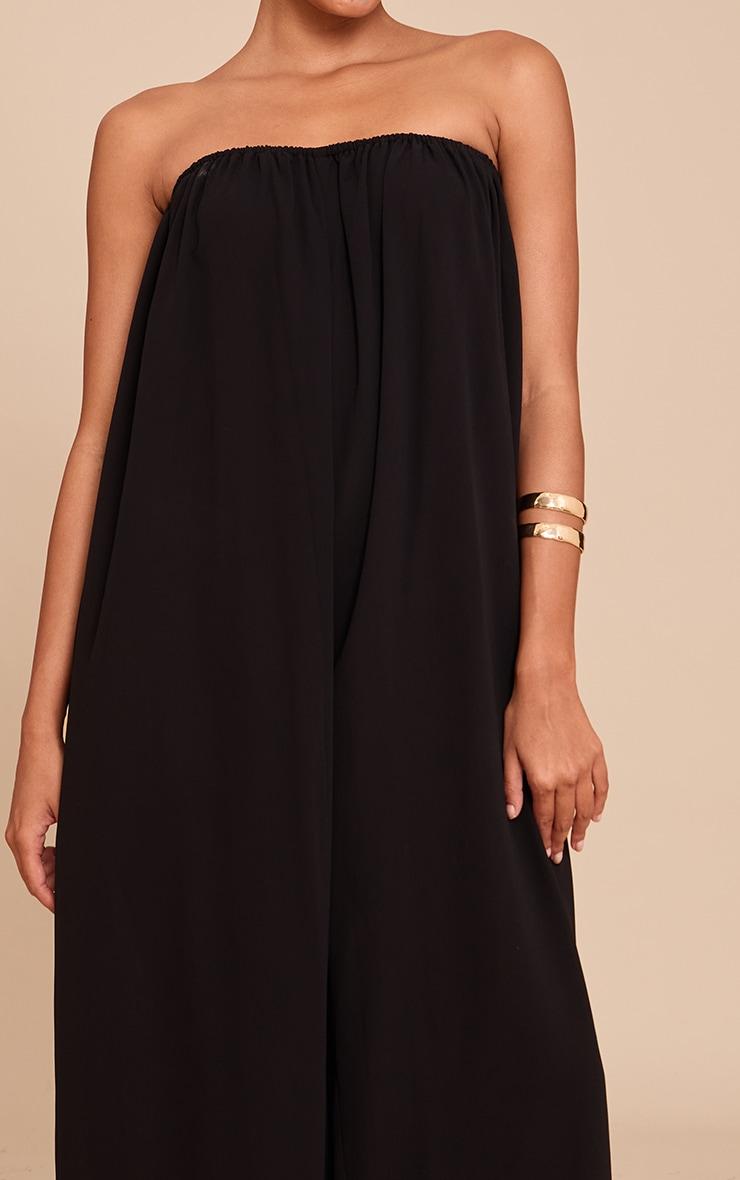 Black Chiffon Bandeau Puffball Jumpsuit Product Image