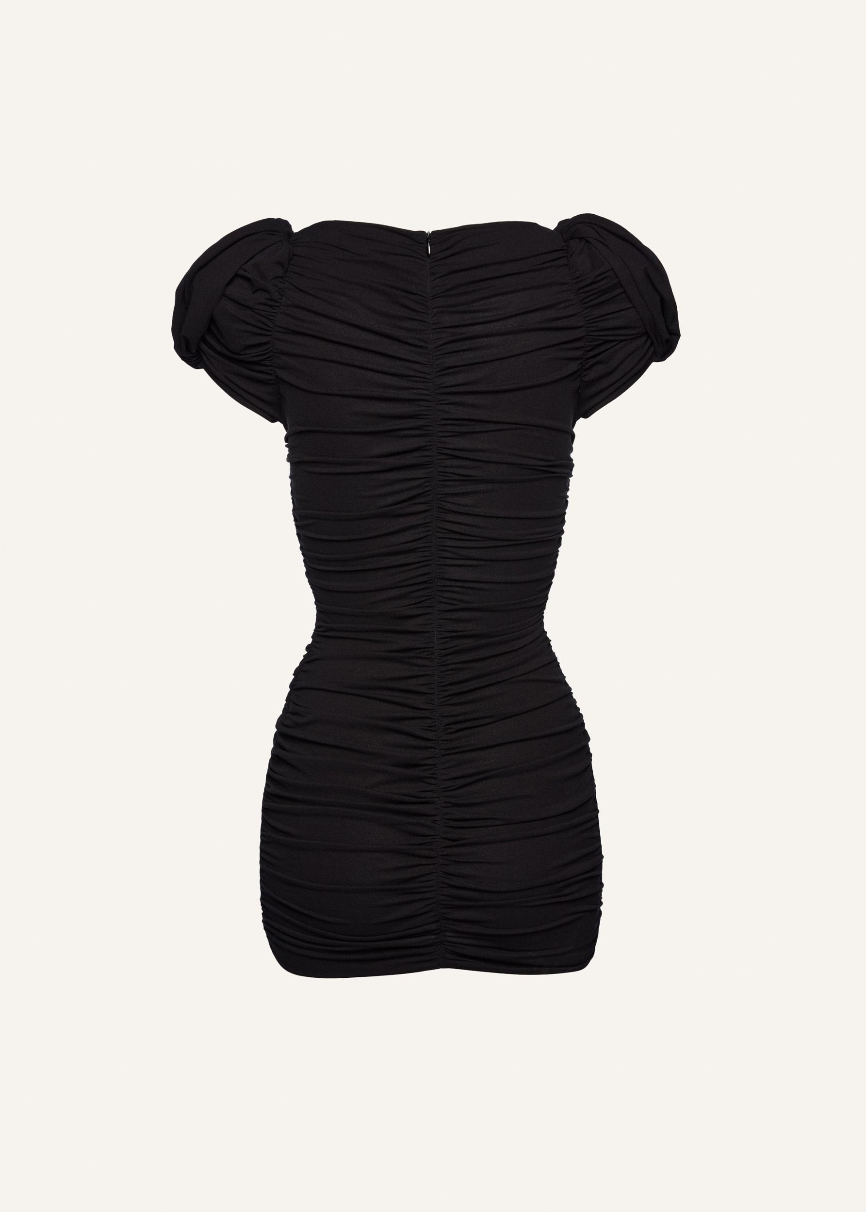 Puff sleeve mini dress in black Product Image