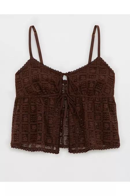 Show Off High Tide Lace Tie Front Tank Top Women's Product Image