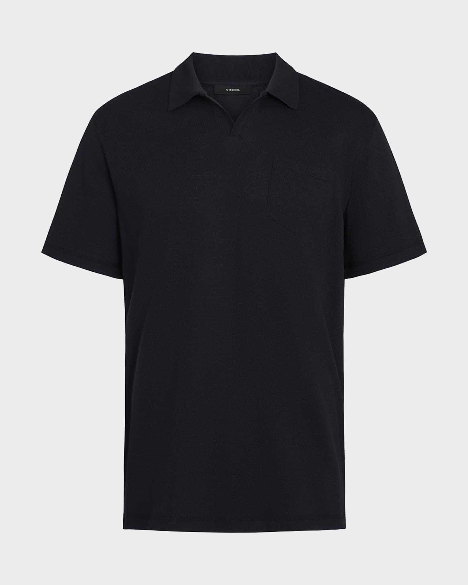 Men's Textured Johnny Collar Polo Shirt Product Image