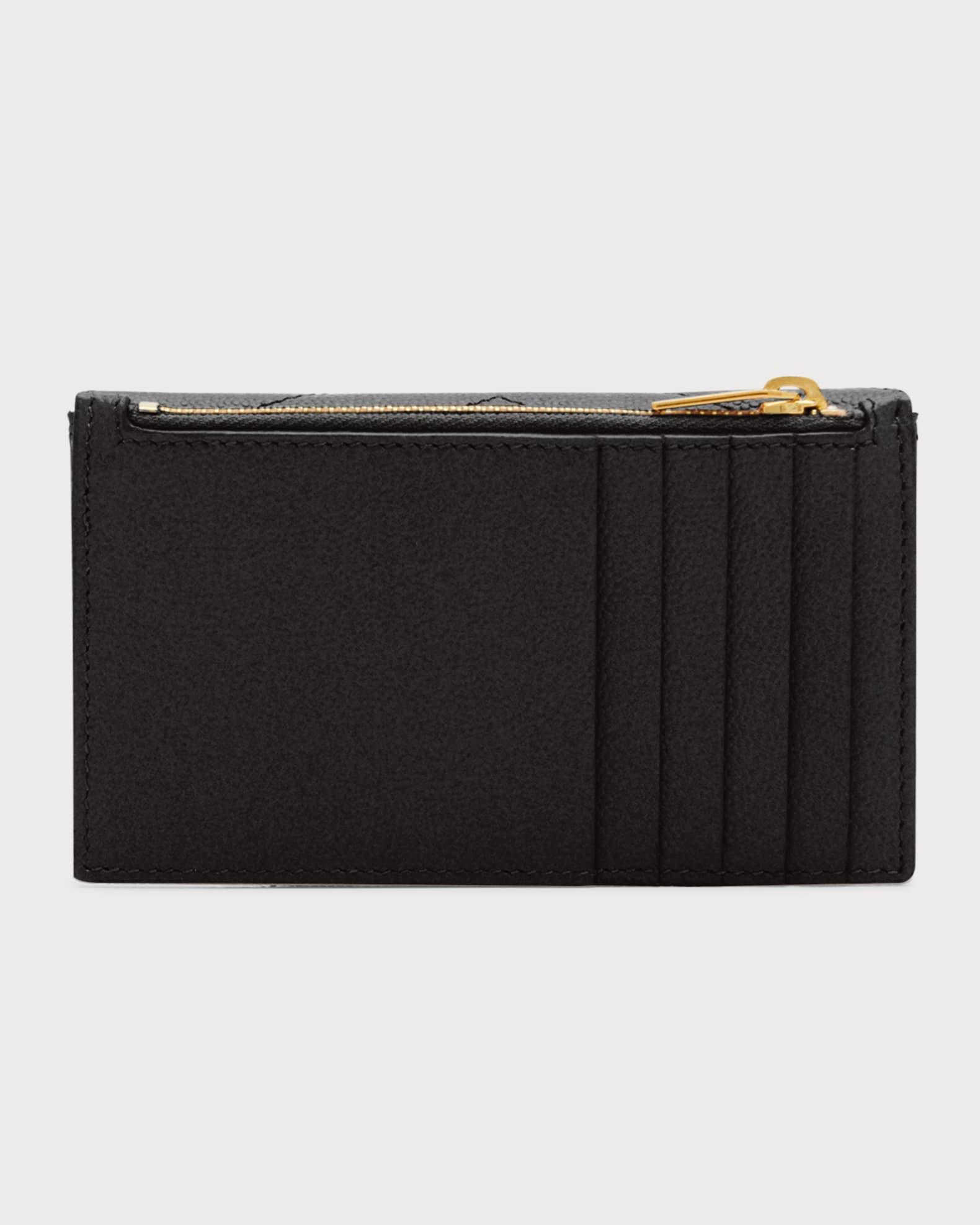 YSL Monogram Ziptop Flap Card Case in Grained Leather Product Image