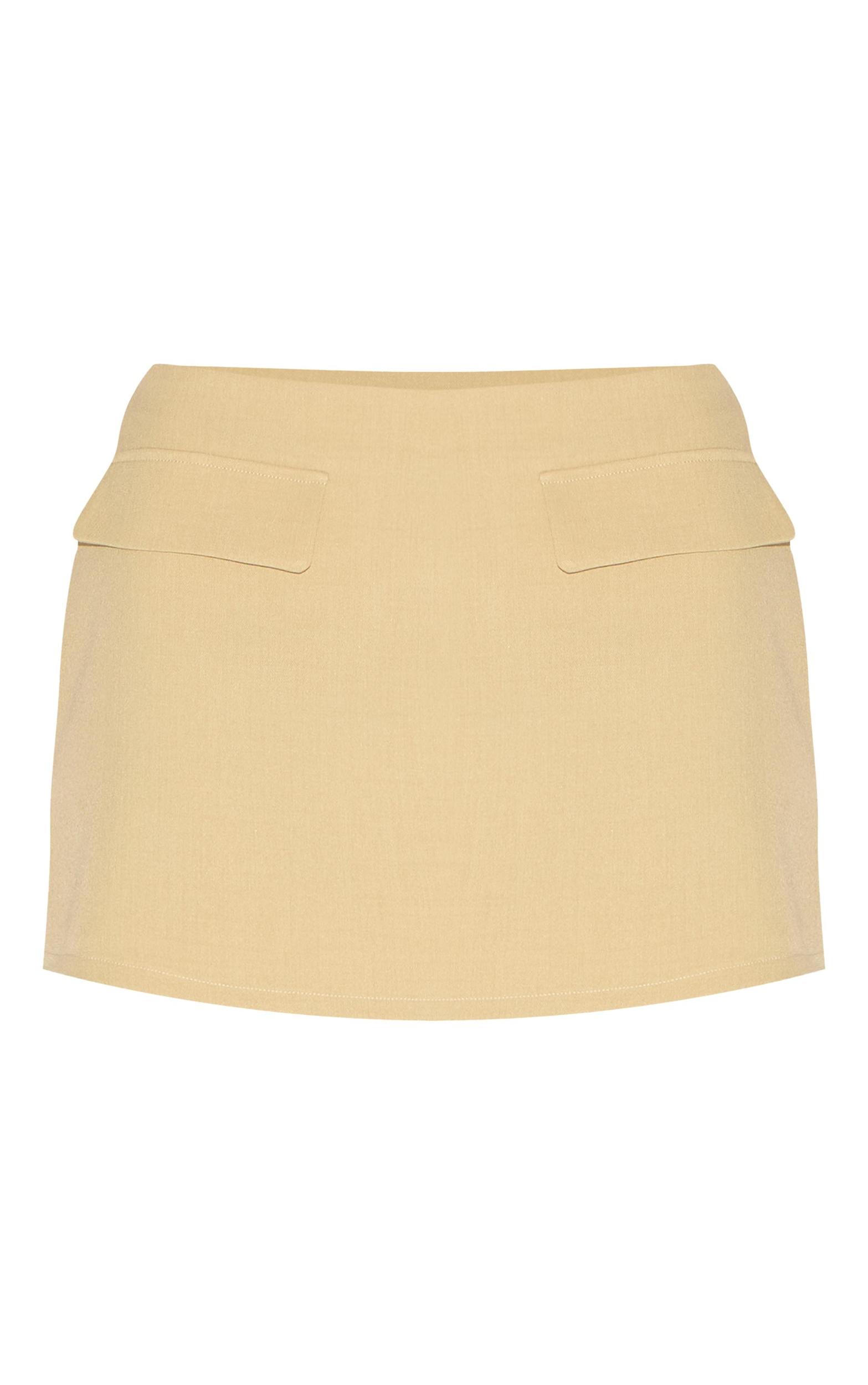 Sage Green Pocket Detail Structured Tailored Woven Mini Skirt Product Image