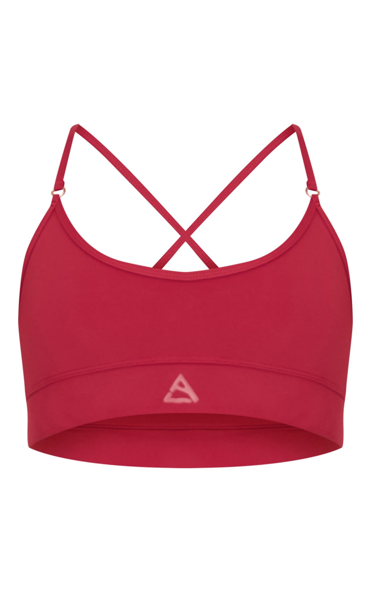 Dark Red Double Layered Sports Bra Product Image