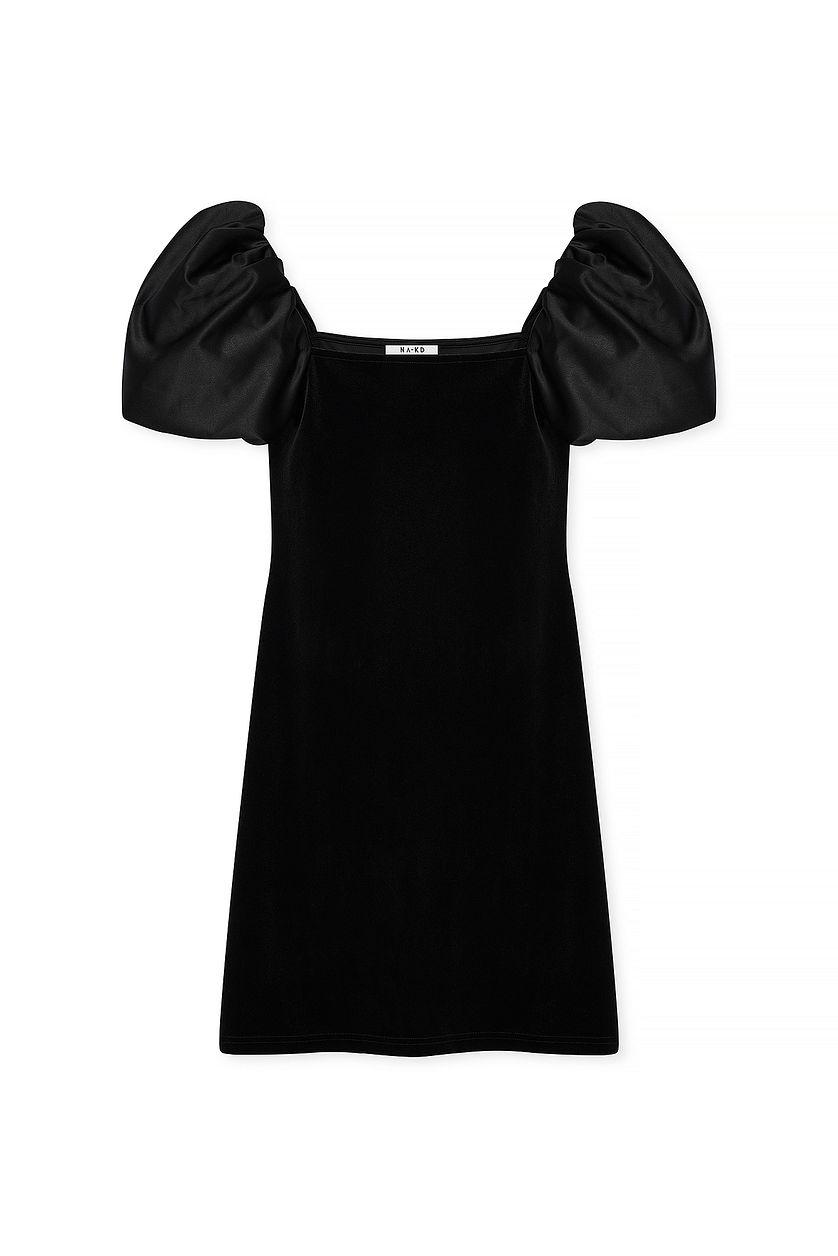 Puff Sleeve Velvet Mini Dress Product Image