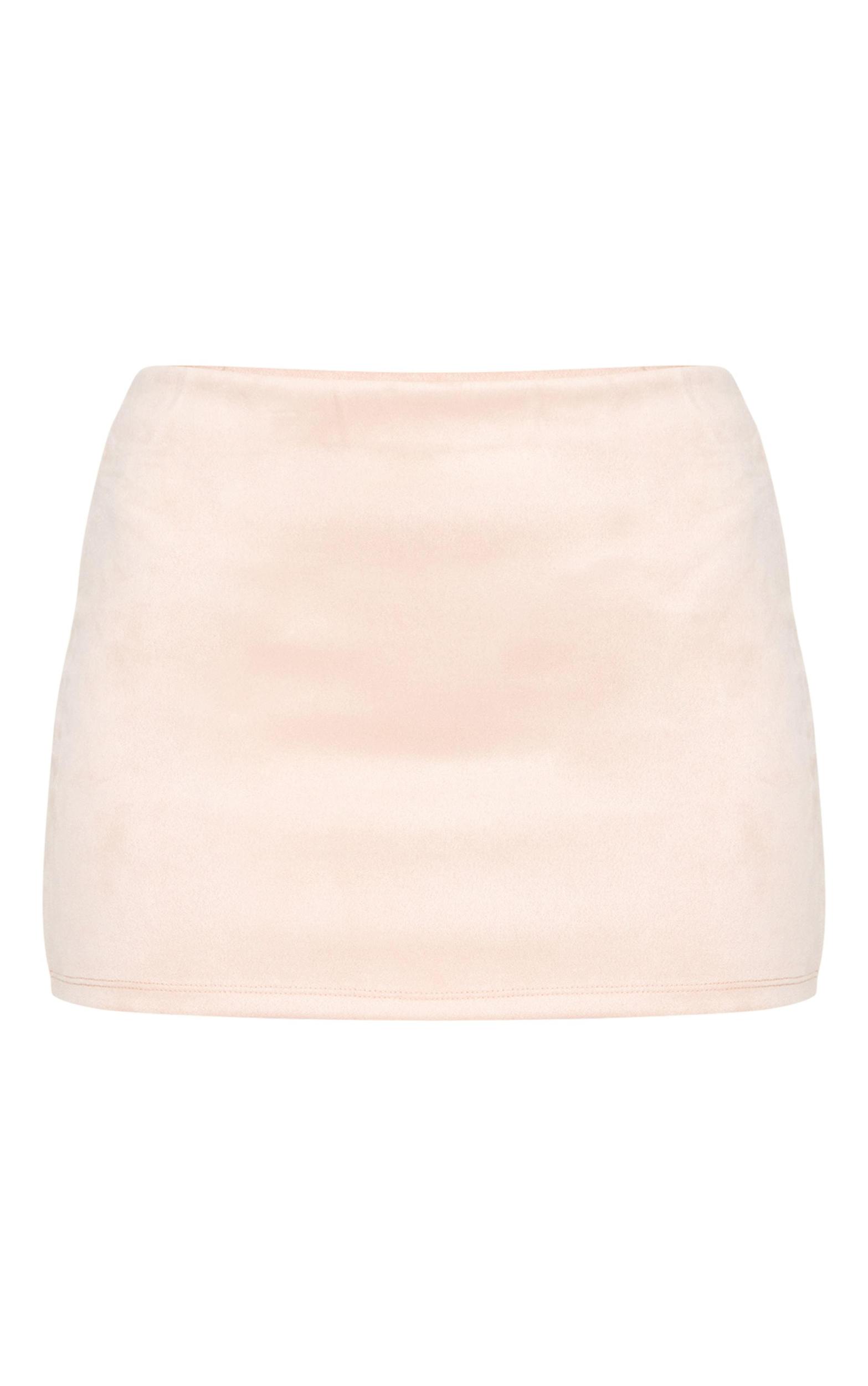 Light Beige Faux Suede Micro Mini Skirt Product Image