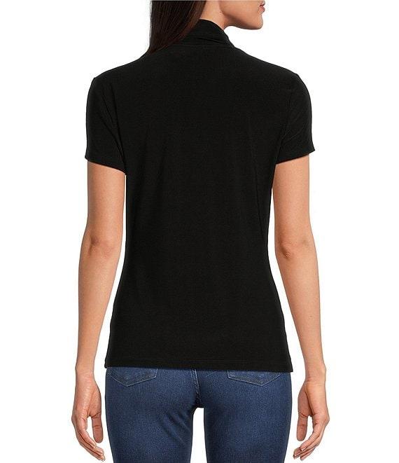 DKNY by Donna Karan Surplice V-Neck Side Ruched Short Sleeve Top Product Image