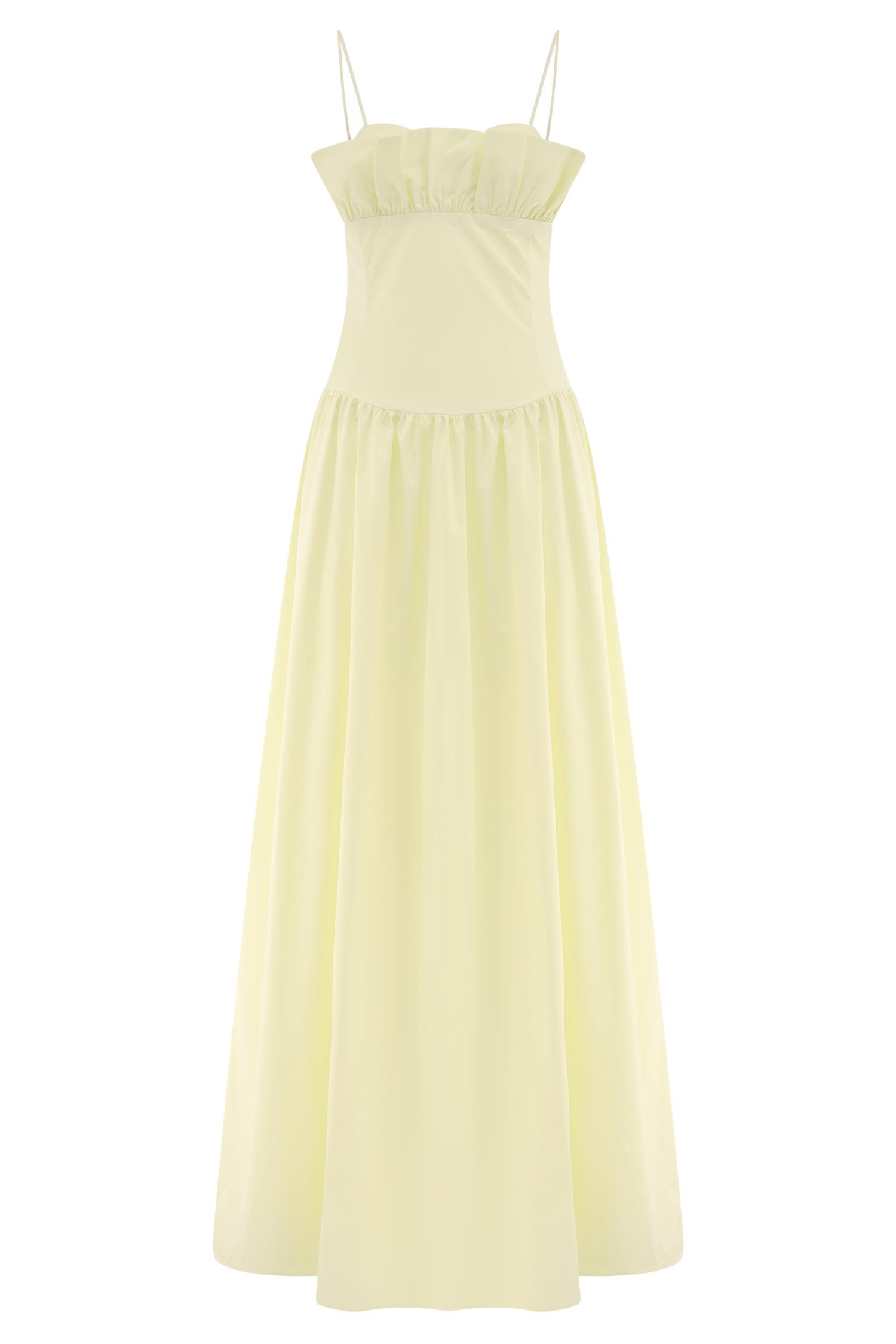 Janis Cotton Frill Maxi Dress - Lemon Product Image