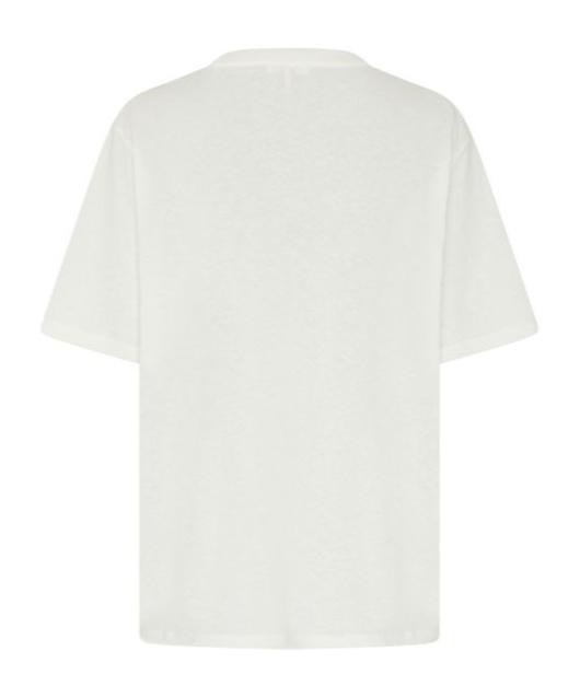 CHLOÉ White Crewneck T-shirt With Logo Print On The Front In Cotton Woman Product Image