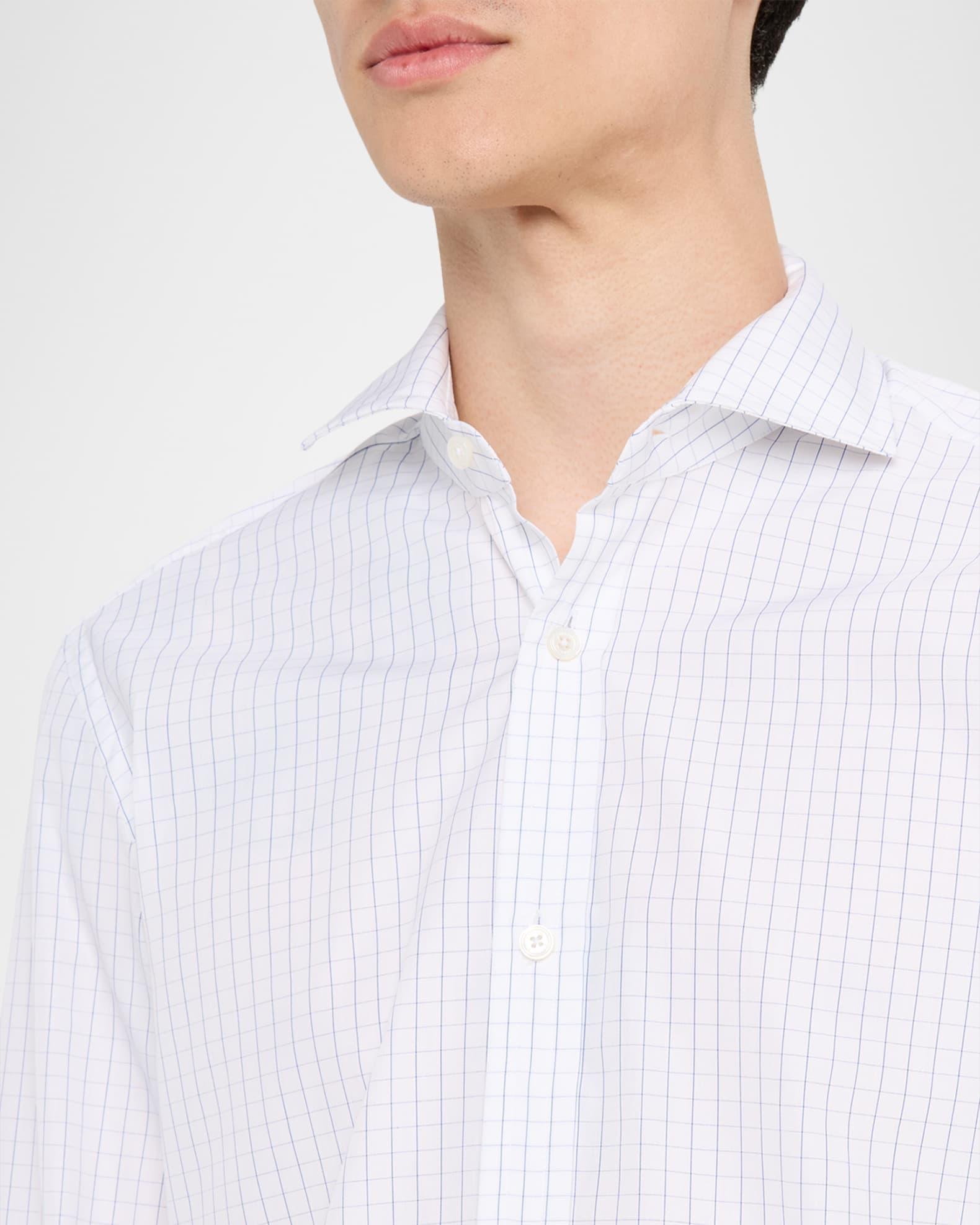 Men's Giza Cotton Check Modern-Fit Sport Shirt Product Image