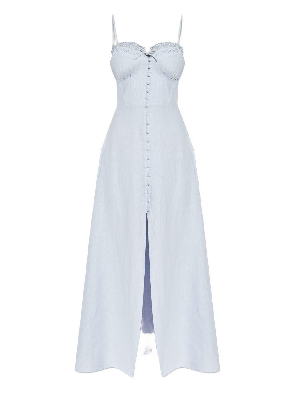 Linella lace-trimmed button-front dress Product Image