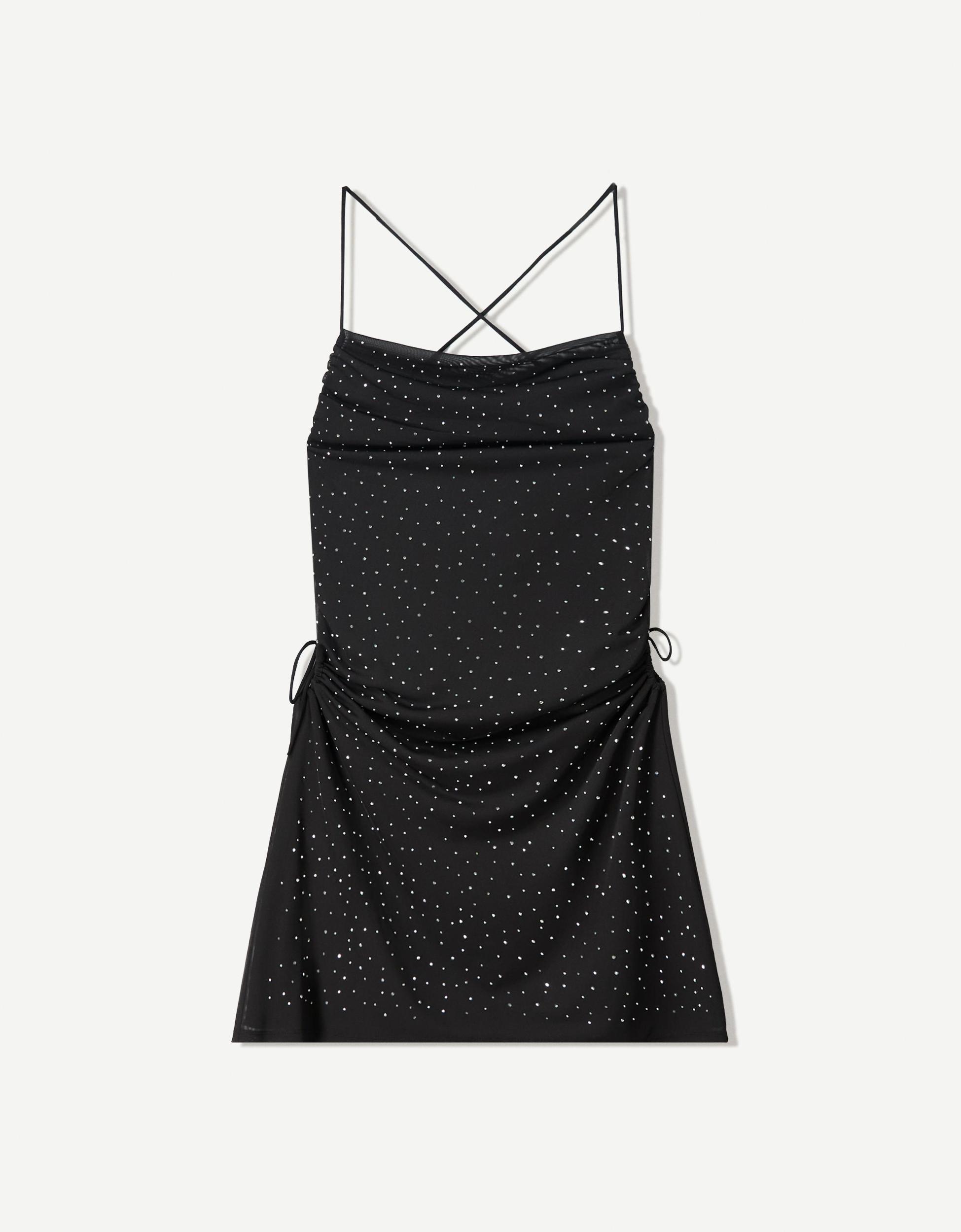 Mini dress with rhinestone straps Product Image