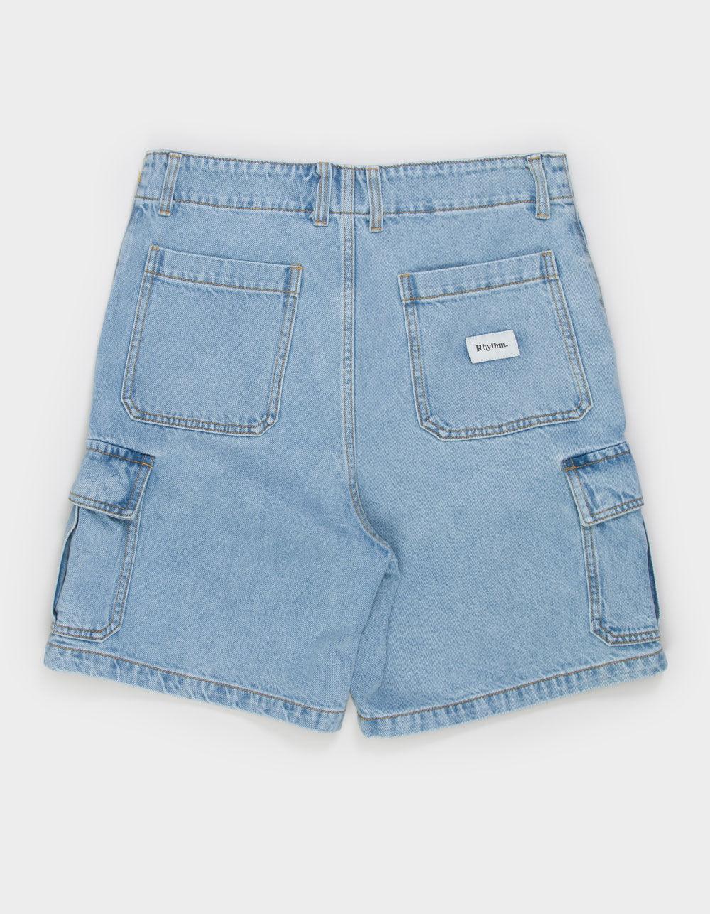 RHYTHM Mens Denim Cargo Shorts - STONE WASH Product Image