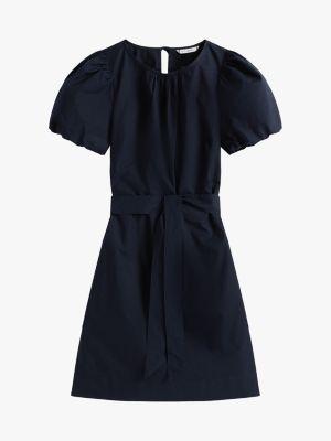 Puff-Sleeve Belted Dress Product Image