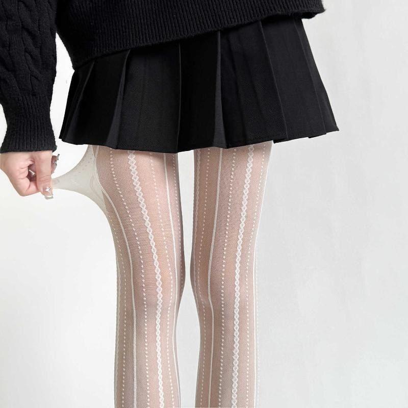 Striped Sheer Tights Product Image