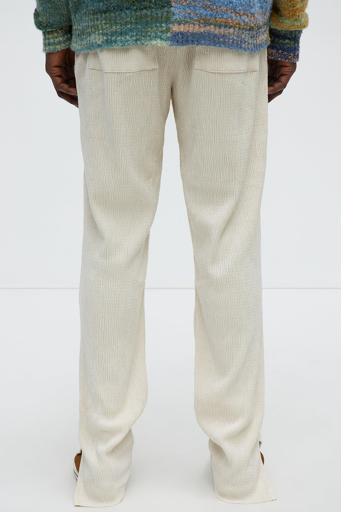 Wavy Textured Slim Pant - OffWhite Product Image