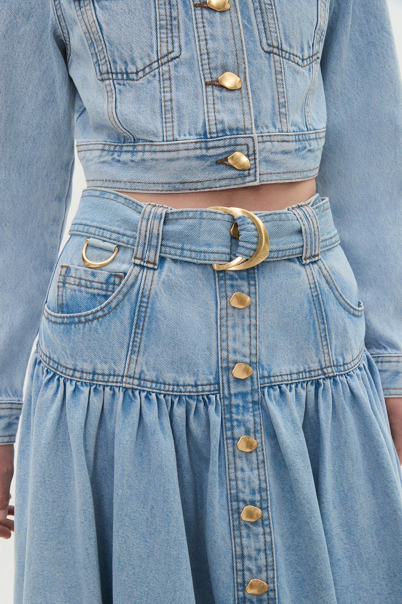 Elena Denim Midi Skirt Product Image