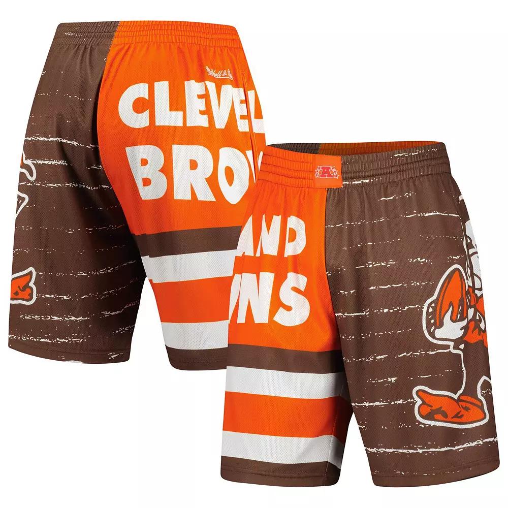 Men's Mitchell & Ness Brown Cleveland Browns Jumbotron 3.0 Shorts,  Product Image