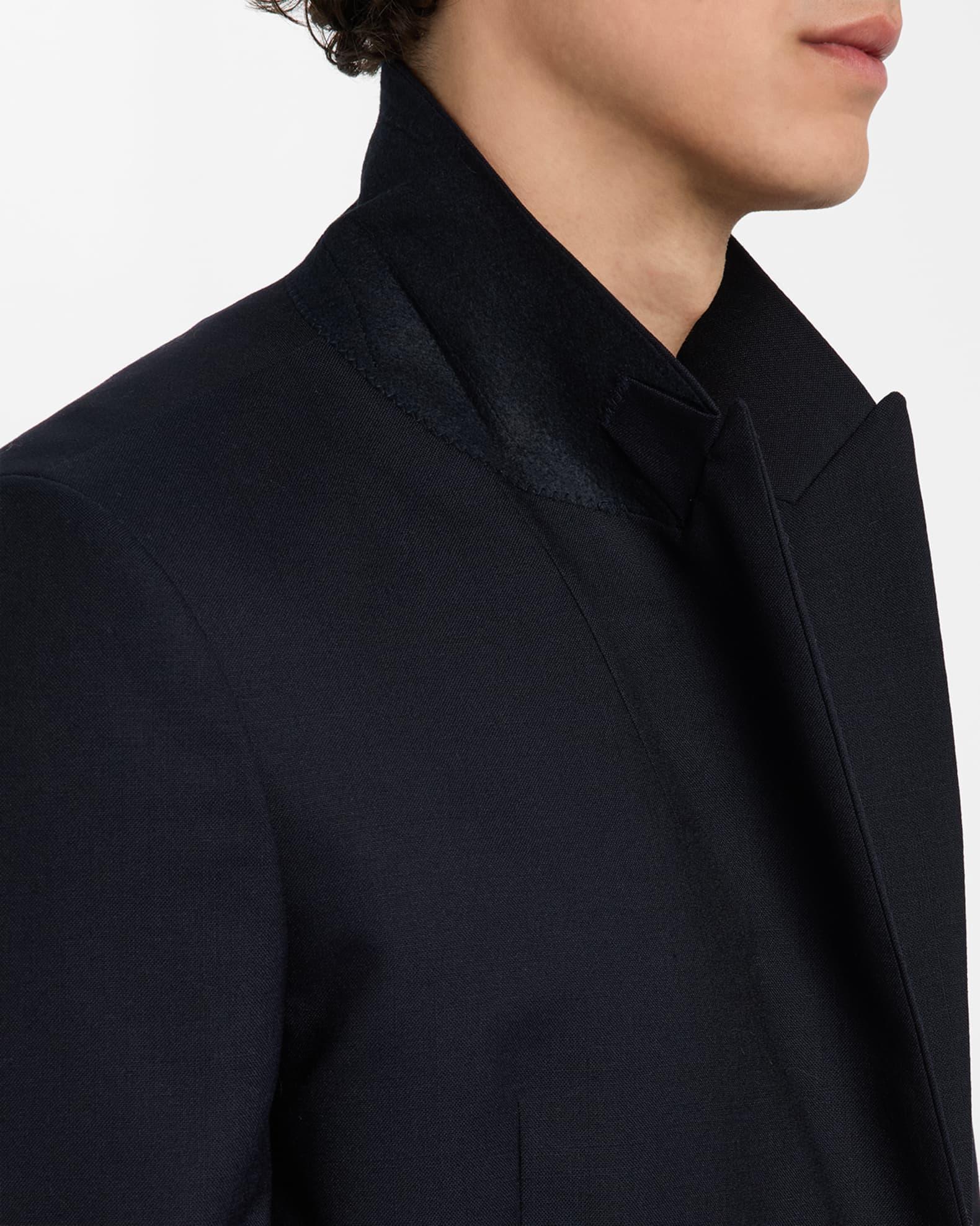 Men's Double-Breasted Wool Blazer Jacket Product Image