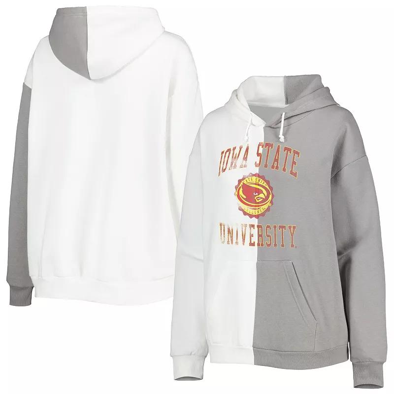 Women's Gameday Couture Gray/White Iowa State Cyclones Split Pullover Hoodie,  Product Image