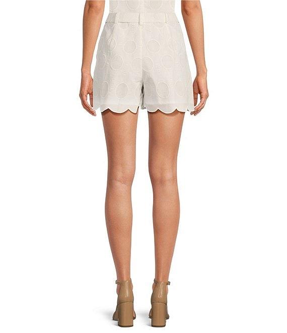 Trina Turk Deuce Eyelet Belted Scallop Shorts Product Image