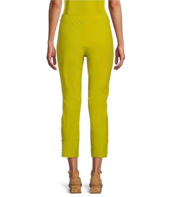 IC Collection Slim Stretch Knit Cropped Pants Product Image