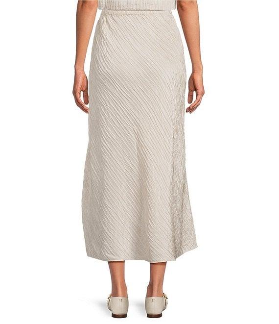 Eileen Fisher Textured Silk Jacqaurd Bias Midi Skirt Product Image