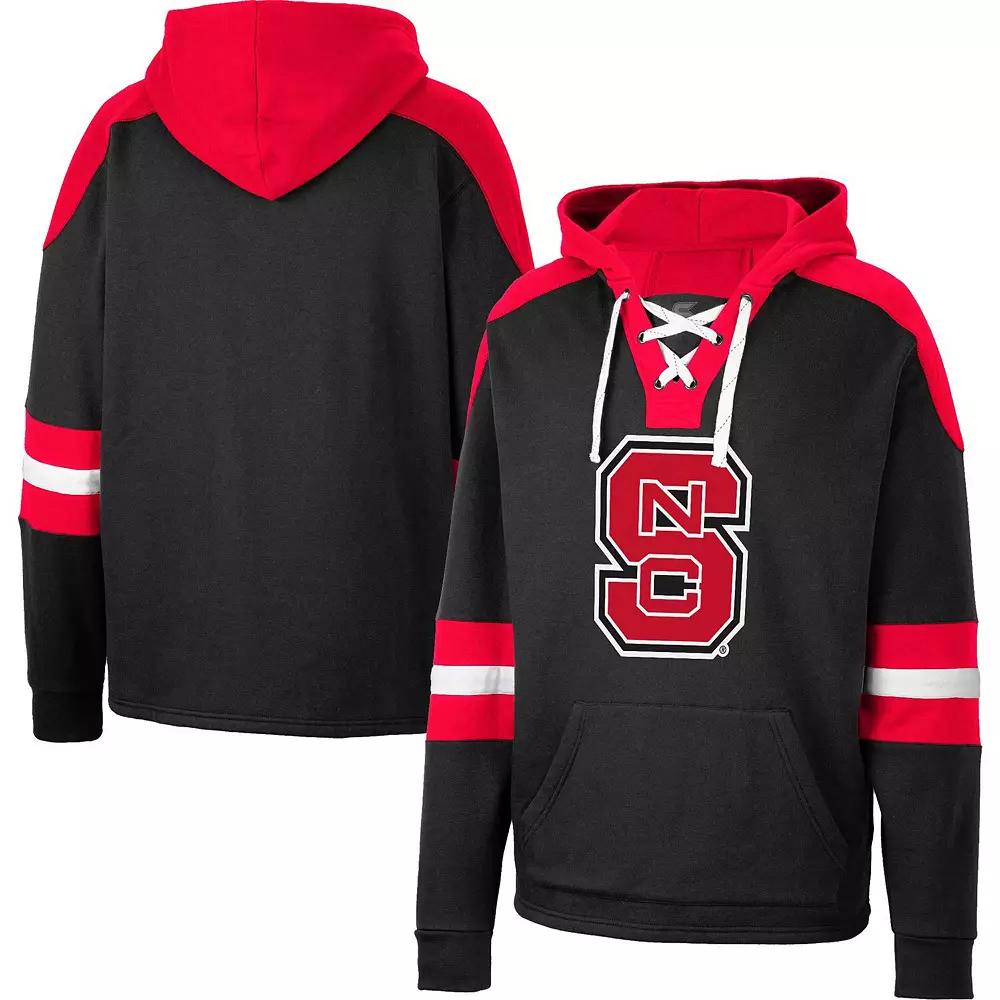 Men's Colosseum Black NC State Wolfpack Lace-Up 4.0 Pullover Hoodie, Size: Large, Nst Black Product Image