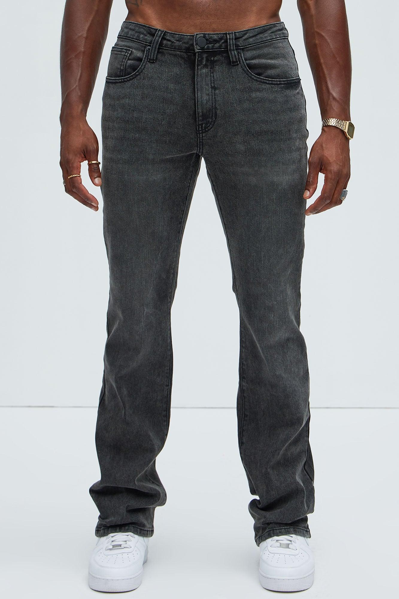Andrew Stacked Skinny Flare Jeans - Black Wash Product Image