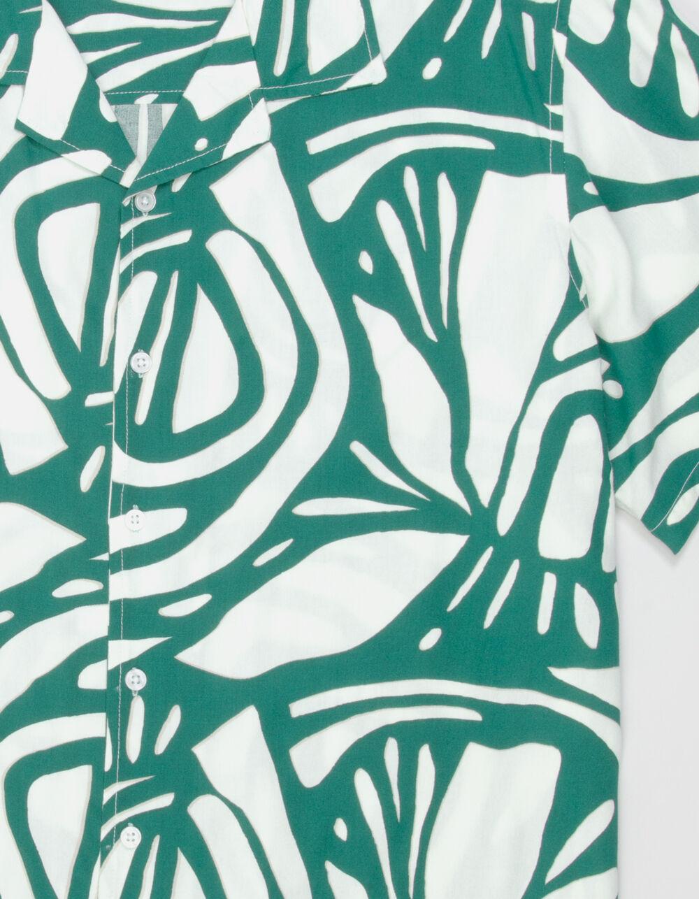 RSQ Mens Abstract Button Up Shirt - GREEN Product Image