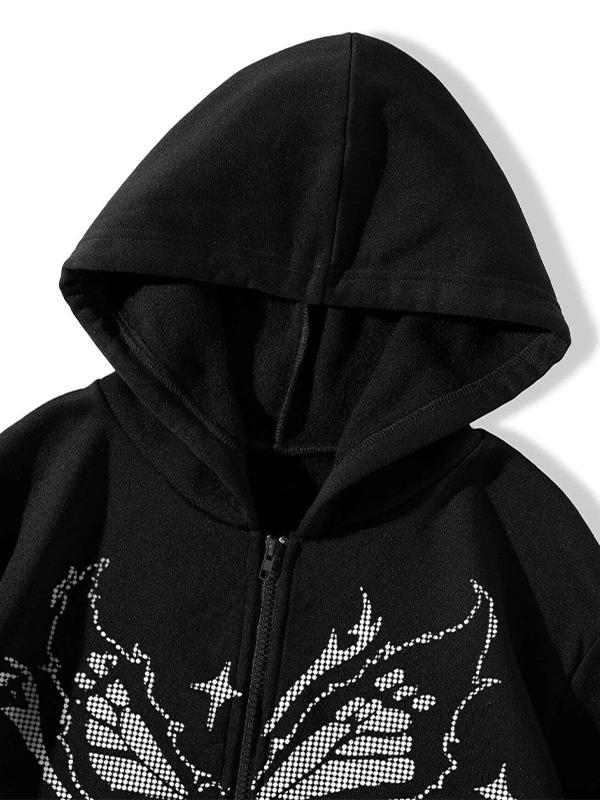 Butterfly Pixel Print Oversized Hoodie Product Image