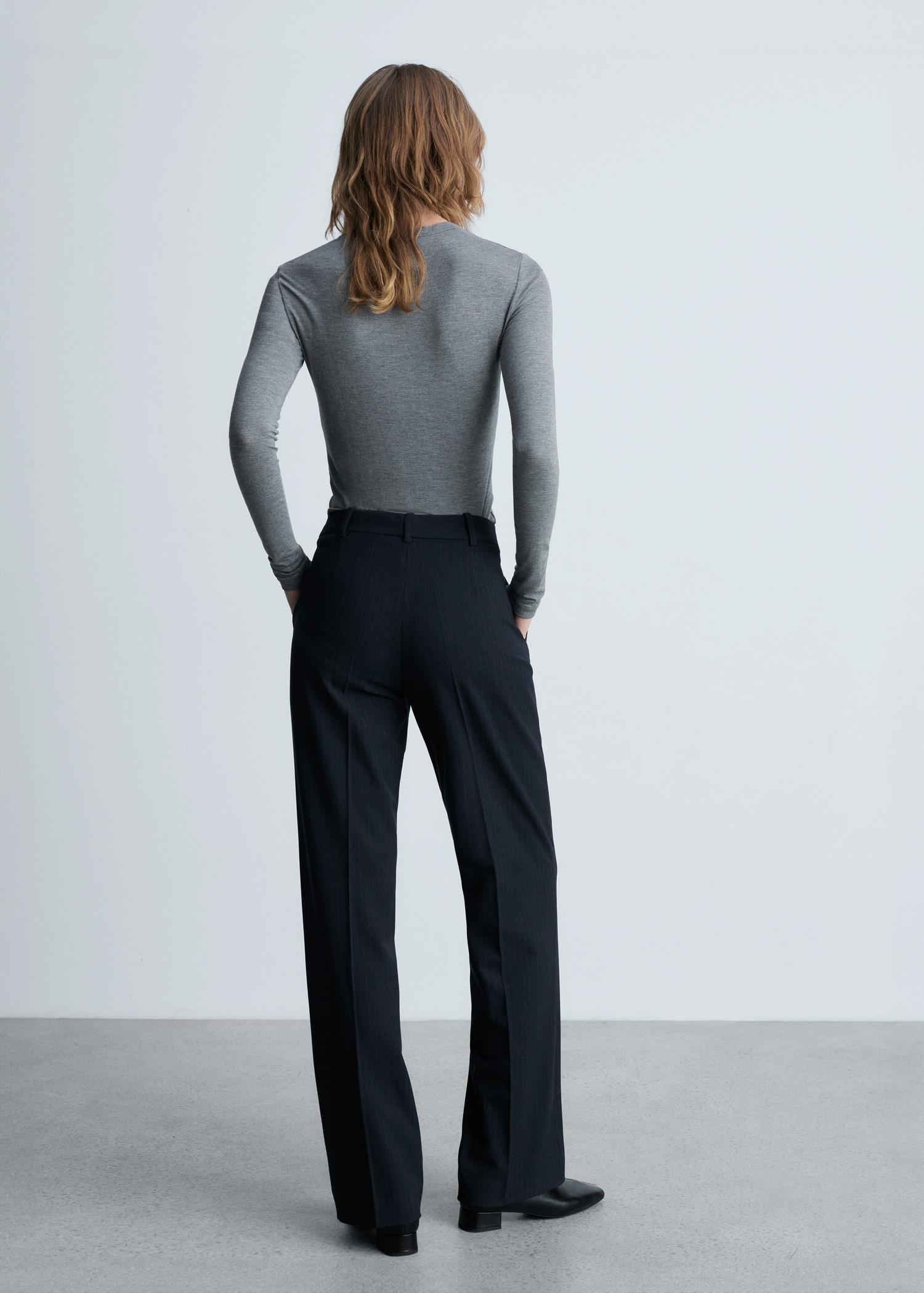 Pinstripe suit trousers - Women | MANGO USA Product Image