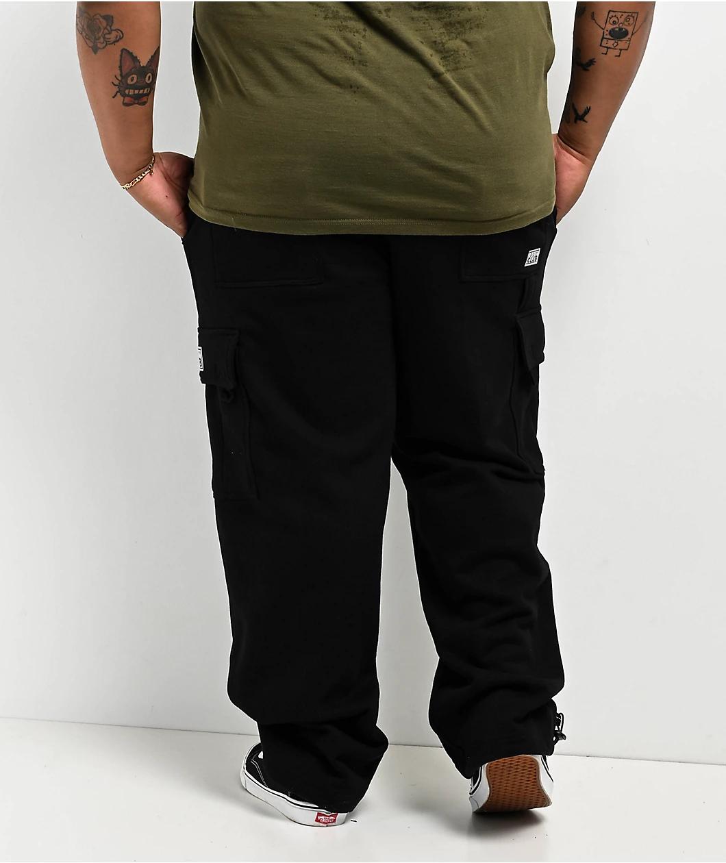 Pro Club Heavyweight Black Cargo Sweatpants Product Image
