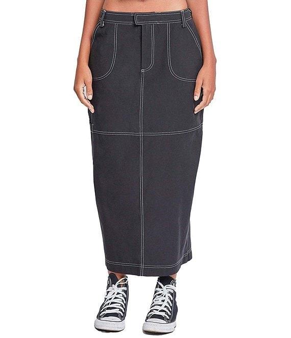 YMI Jeanswear Mid Rise Cargo Maxi Skirt Product Image