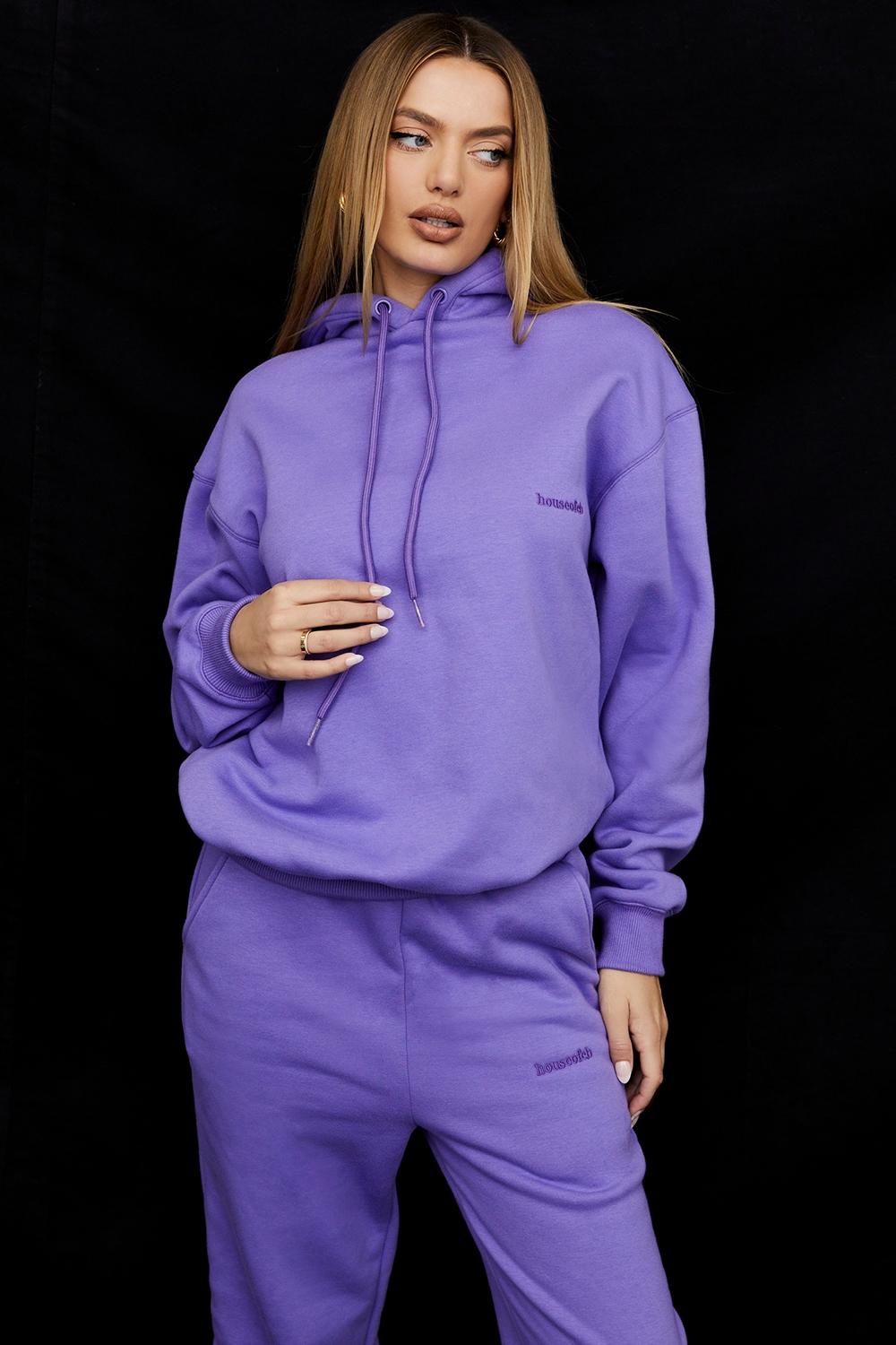 Sky  purple fleece back jogging trousers - sale Product Image