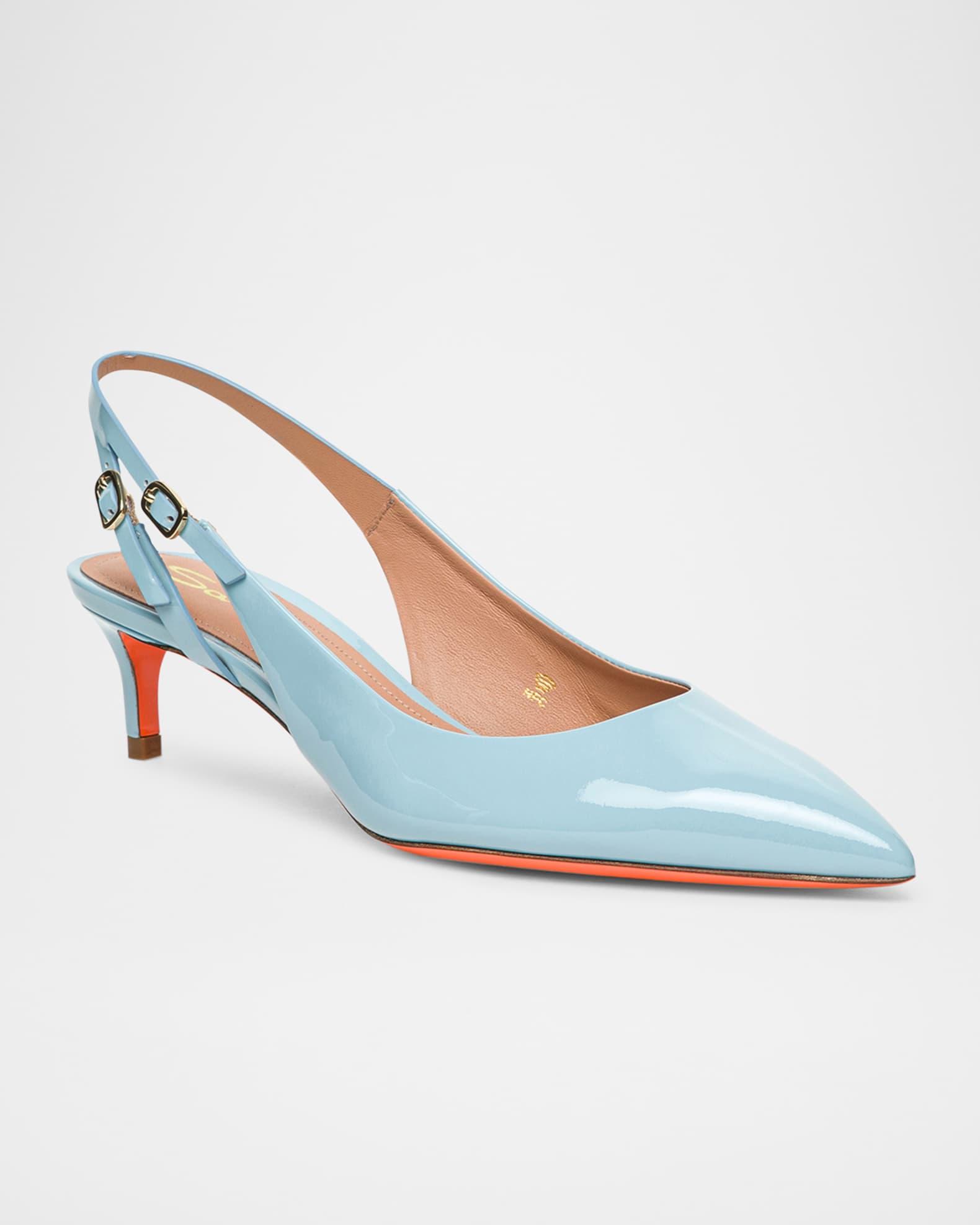 Audrey Patent Kitten Slingback Pumps Product Image