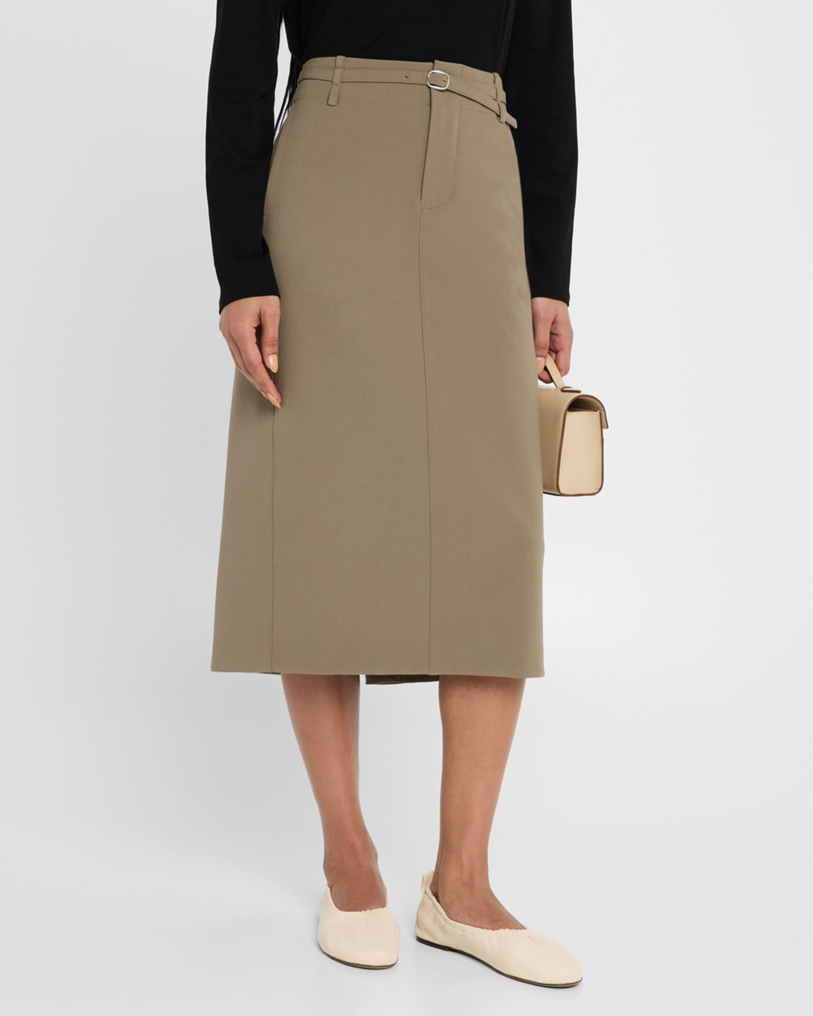 Belted Midi Pencil Skirt Product Image