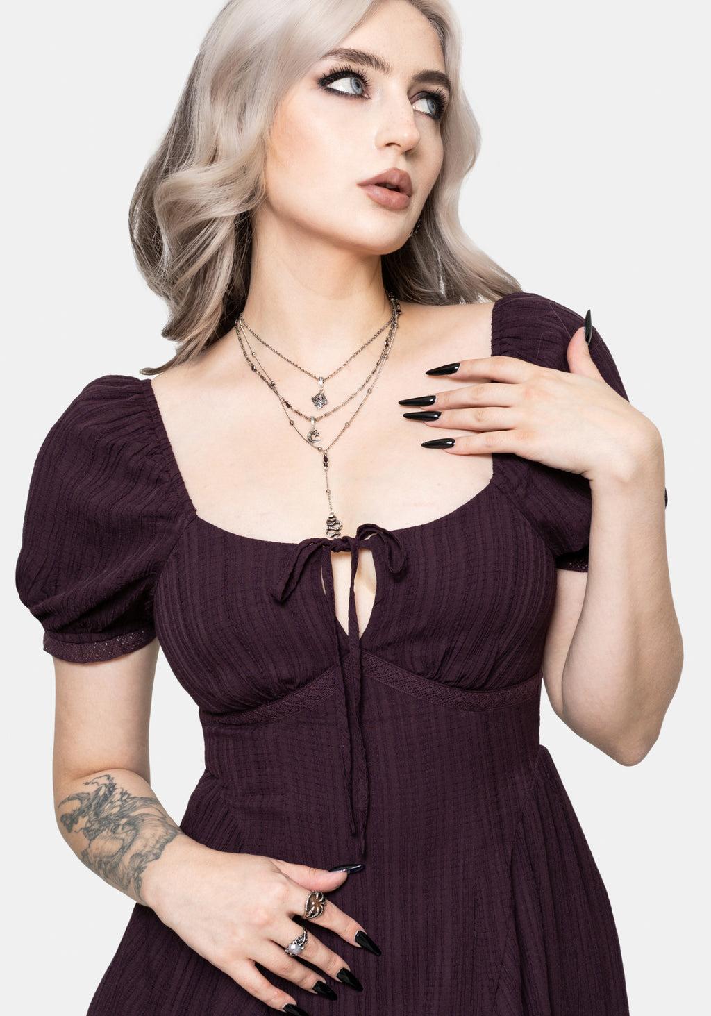 Fenella Keyhole Midi Dress - Plum Product Image