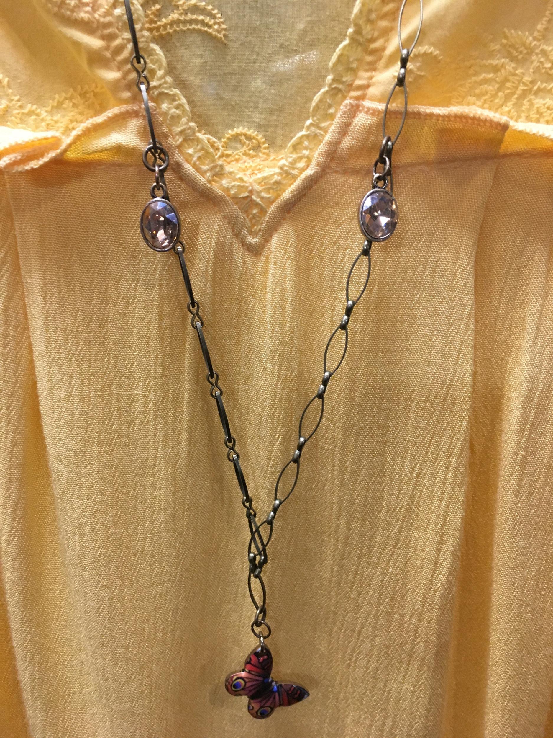 TB-560   Multi-Butterfly Chain Necklace Product Image