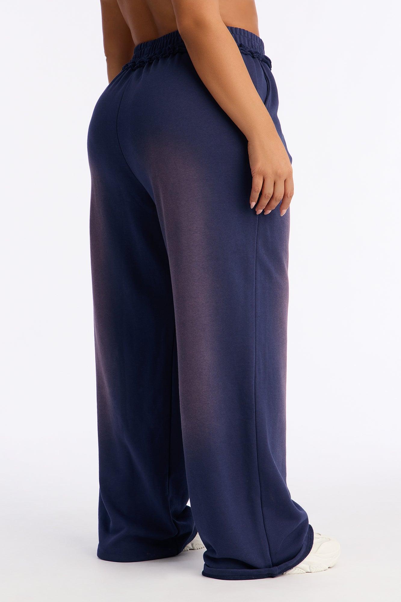 Effortless Fade Washed Pants - Navy Female Product Image