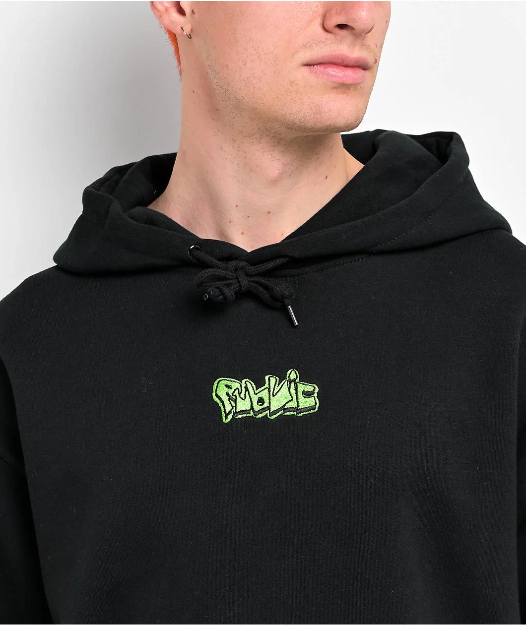 Public Block Letter Black Hoodie Product Image