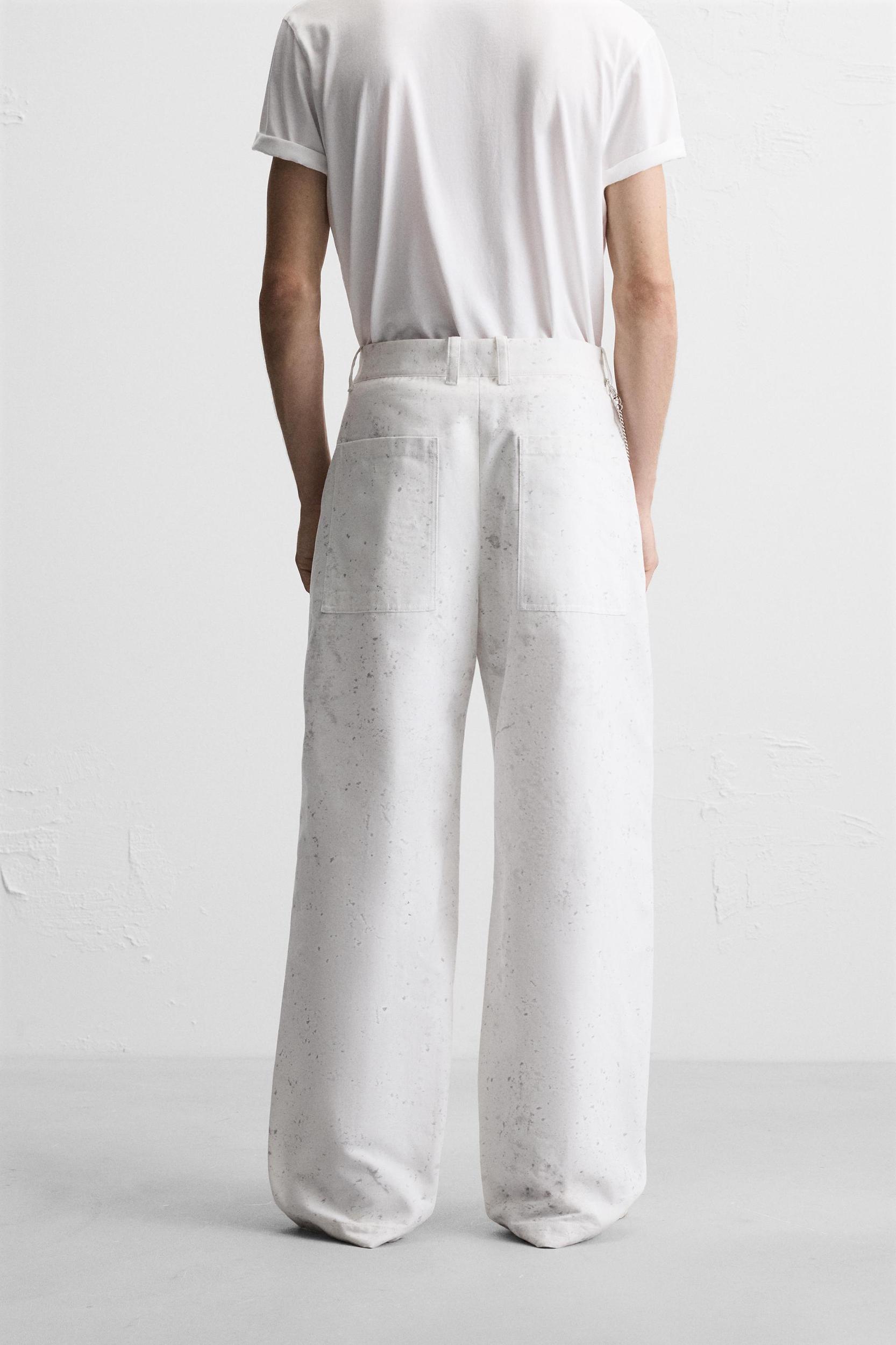 WIDE FIT ABSTRACT PRINT PANTS Product Image