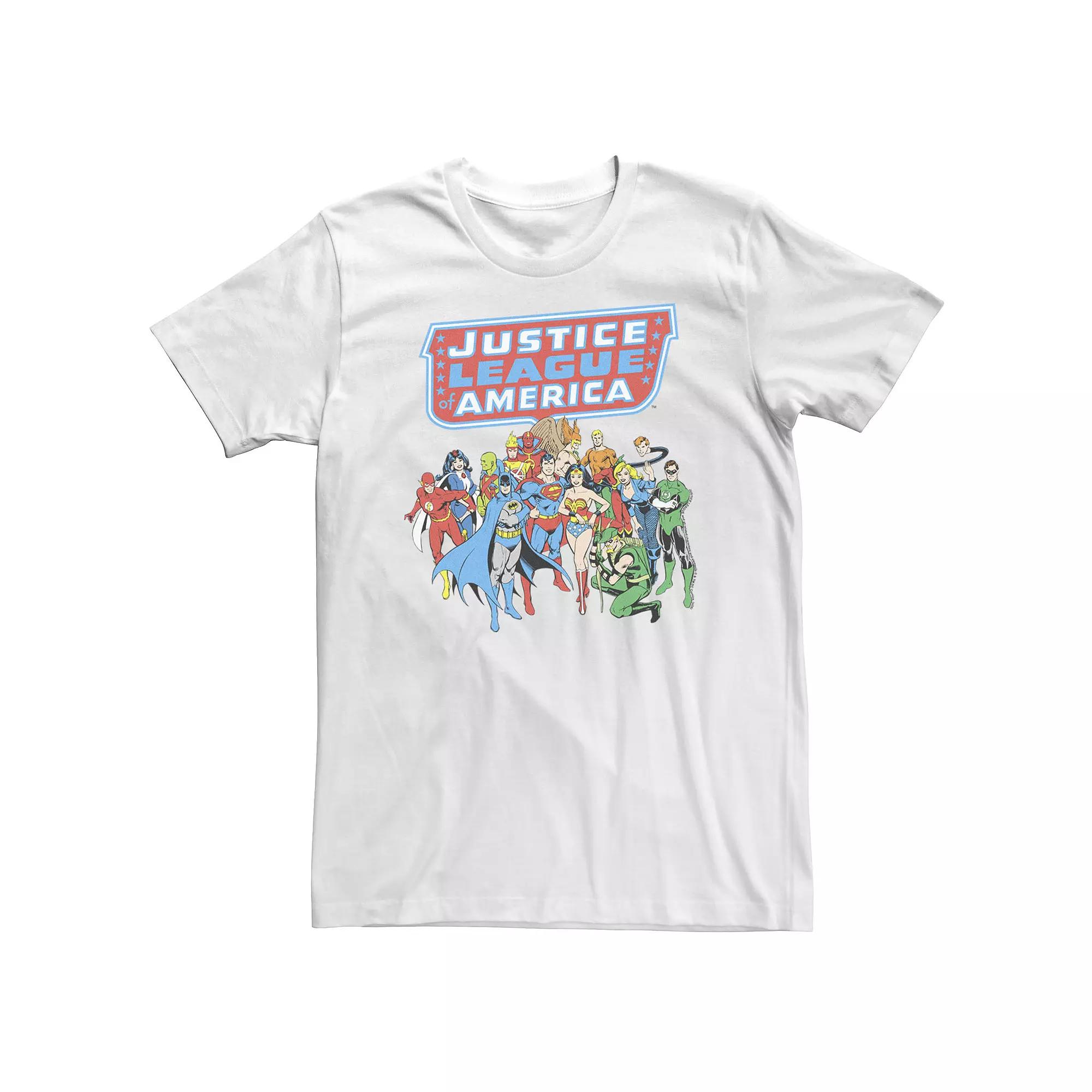 Big & Tall DC Comics Justice League Of America Group Shot Tee, Men's, Size: 4XL, White Product Image